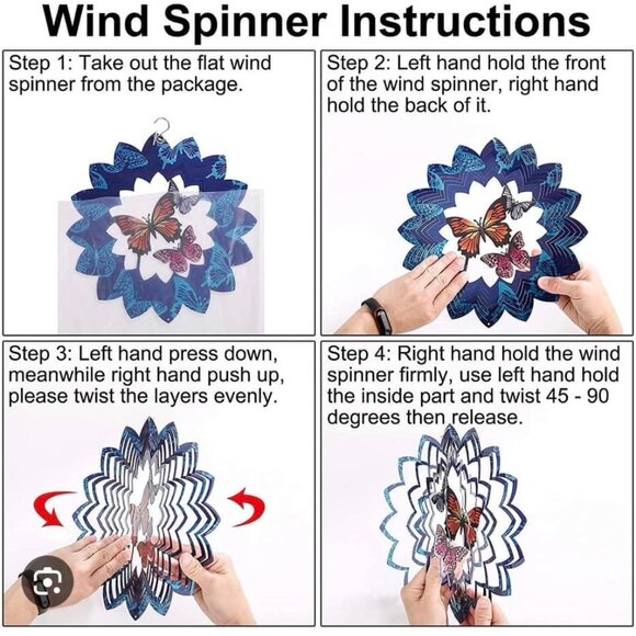 Bless This Home Wind Spinner | Colorful Floral Handmade| Porch-Patio Decor - Picture 5 of 5